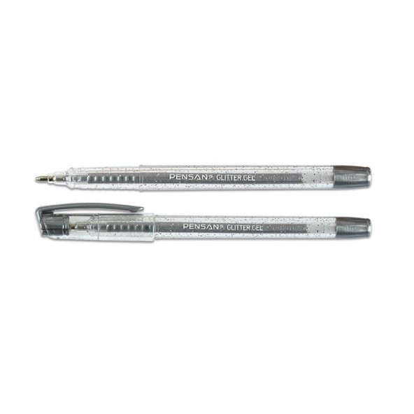 Jel Kalem Gümüş Jel Kalem Renk 1.0mm Pensan Simli Gel Tükenmez Kalem Gümüş Renk ürün görseli 1