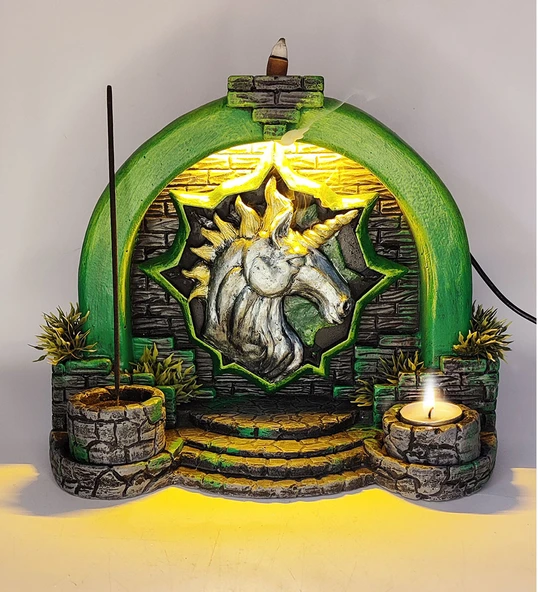 Antik Kapı Unicorn GeriAkış ve Çubuk Tütsülük (Işıklı) - Resim 4