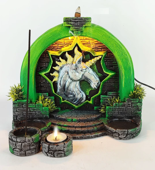 Antik Kapı Unicorn GeriAkış ve Çubuk Tütsülük (Işıklı) - Resim 6