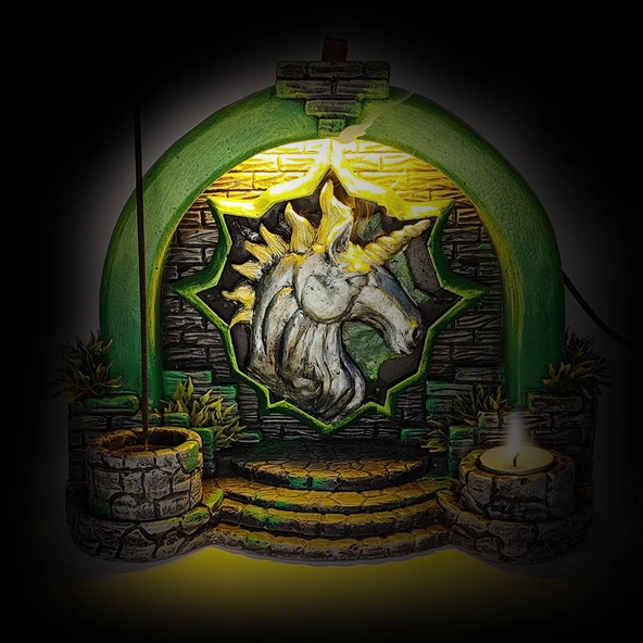 Antik Kapı Unicorn GeriAkış ve Çubuk Tütsülük (Işıklı) - Resim 7