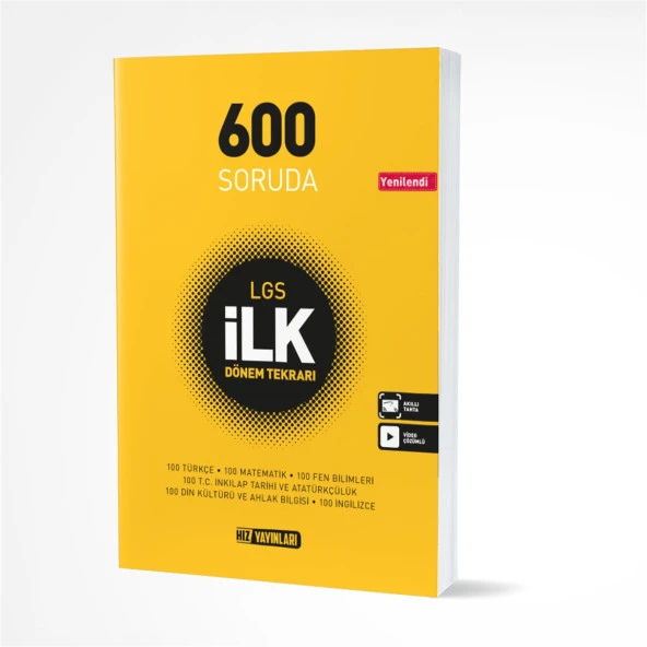 Hız Yayınları 8. Sınıf Lgs 600 Soruda İlk Tekrar 2023 ürün görseli 1