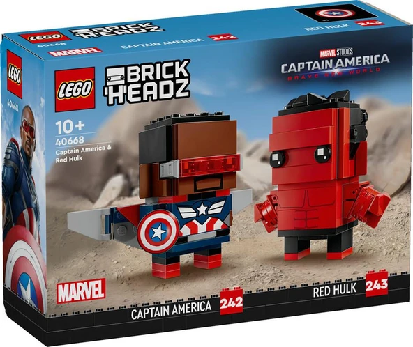Lego Brickheadz Marvel Kaptan Amerika ve Red Hulk Figürleri 40668 ürün görseli 1