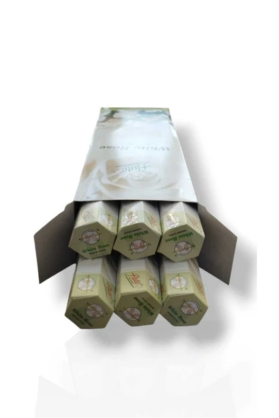 FLUTE Beyaz Gül Tütsü 6x20 - Resim 3