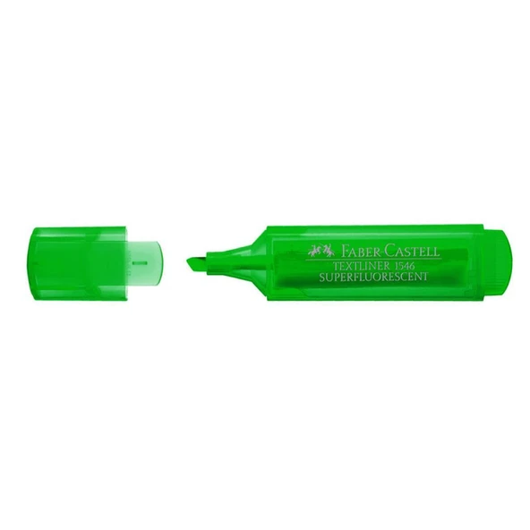 Faber Castell Fosforlu Kalem 1546 Şeffaf Gövde Yeşil - 10 Adet ürün görseli 1