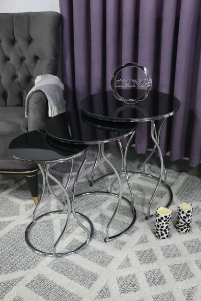 Zigonzi Siyah Cam Gümüş Metal, Rüya Model ürün görseli 1