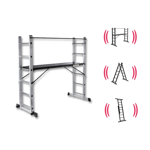 Endokon 2*7 192 cm Portatif Alüminyum İskele Merdiven Kombinasyonu ürün görseli 1