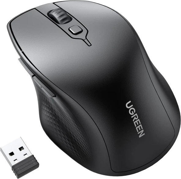 UGREEN Kablosuz Ergonomik Fare, USB Alıcılı 2.4GHz 4000 DPI Sessiz İnce Kablosuz Bluetooth Fare, Tablet,PC,Dizüstü Bilgisayar ile Uyumlu - Teşhir ürün görseli 1