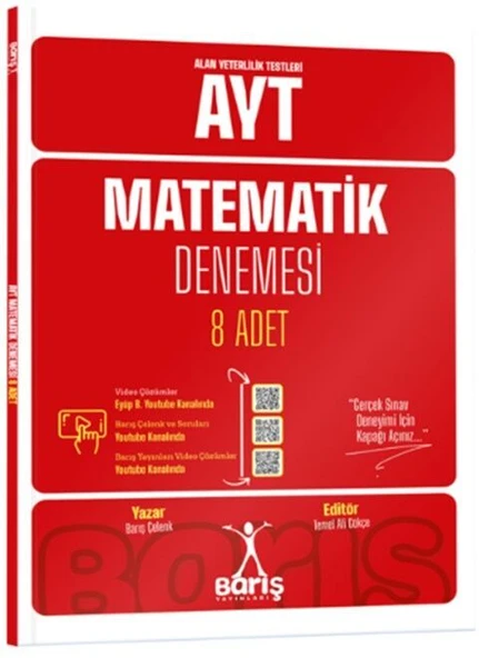 Barış YKS AYT Matematik 8 Deneme Çözümlü - Barış Çelenk Barış Yayınları ürün görseli 1