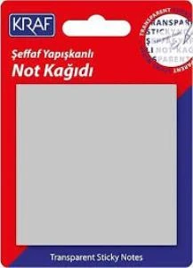 KRAF YAPISKANLI NOT KAGIDI 76X76 50 YP.SEFFAF GRI ürün görseli 1