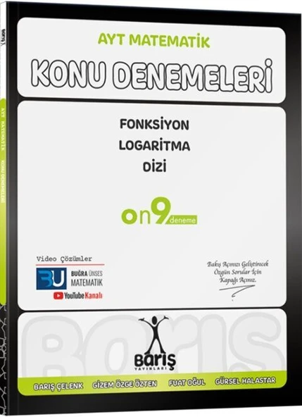 Barış Yayınları AYT Matematik Fonksiyon Logaritma Dizi Konu Denemeleri ürün görseli 1