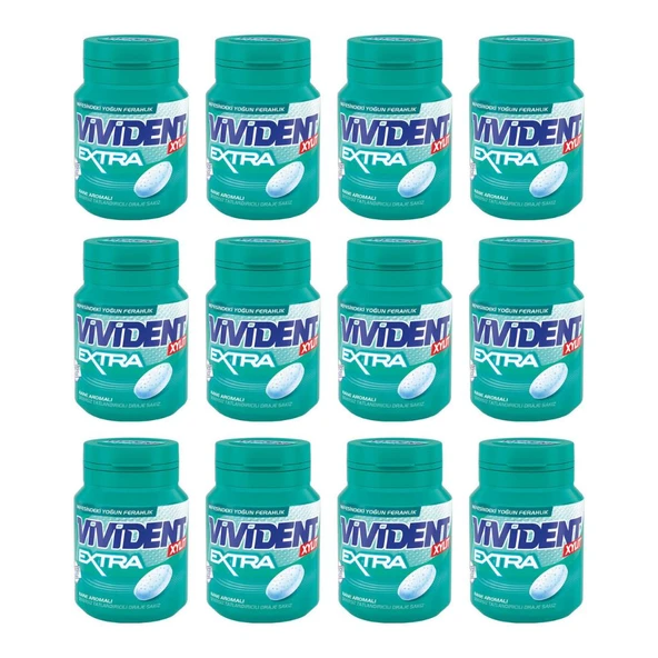 Vivident XYLIT Extra Nane Aromalı Şekersiz Tatlandırıcılı Draje Sakız 63 g X 12 Adet ürün görseli 1