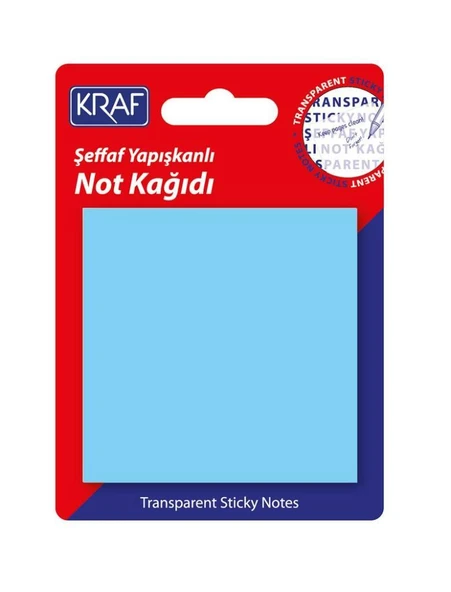 KRAF YAPISKANLI NOT KAGIDI 76X76 50 YP.SEFFAF MAVI ürün görseli 1