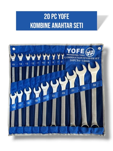 Genel Markalar PH313 Kombine Anahtar Takımı 6-32 mm 22 Parça (Bez Çantalı) ürün görseli 1