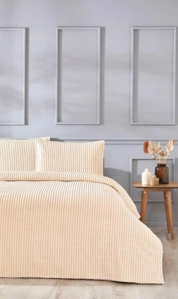 Merinos Modern Line Tek Kişilik Battaniye Seti (150x220)-Mocha ürün görseli 1