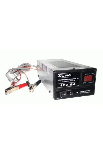 Alpa Mikroişlemci Kontrollü Akü Şarj Cihazı 12 Volt 6 Amper ürün görseli 1