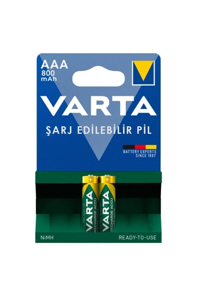 Varta Nı-mh 1.2v 800 Mah Hr03 Aaa Şarjlı 2li Ince Kalem Pil ürün görseli 1