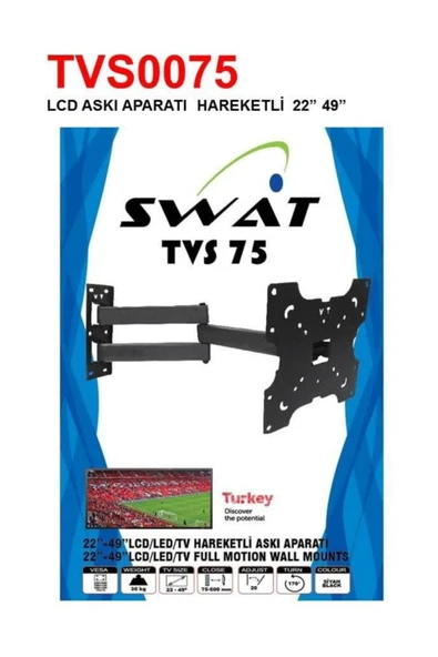 TT Technic Swat Tvs 75 39'' 49 '' Hareketli Çift Kollu Tv Askı Aparatı ürün görseli 1