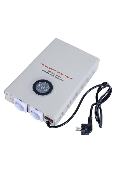 Powermaster SLIM-2000 OTOMATİK 1200 WATT 2000VA VOLTAJ REGÜLATÖRÜ (4397) ürün görseli 1