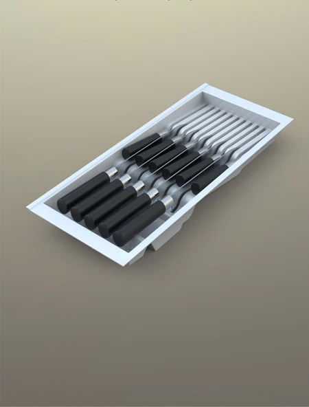 Mutfak Çekmece Içi Beyaz Modüler Bıçaklık 20,5Cm X 48Cm (Boydan 4CM Kesilebilir) ürün görseli 1