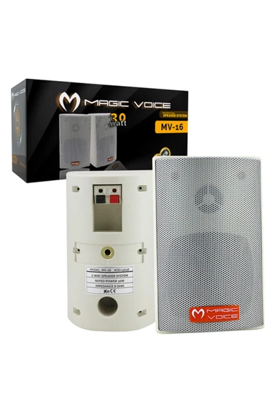 Powermaster Magıcvoıce Mv-16 7.5 Cm 30 Watt Beyaz Sütun Hoparlör 2li Takım ürün görseli 1