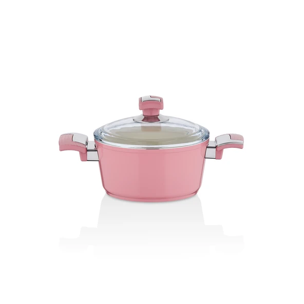 Seramik 18 Cm Derin Tencere Pembe - Resim 2