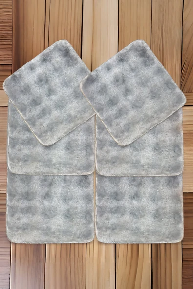 My Evilla Bubble Kaymaz Sandalye Minderi 6'lı 40x40 Gri ürün görseli 1