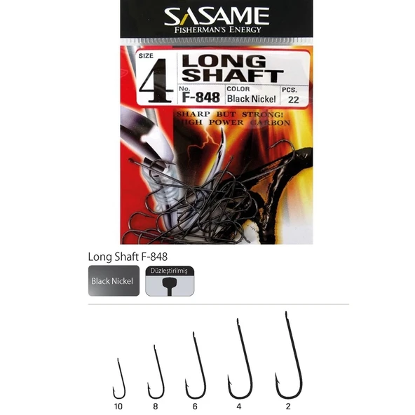 Sasame Long Shaft F-848 Serisi Olta İğnesi İğne No : 6 ürün görseli 1