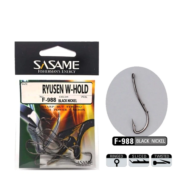 Sasame Ryusen W-Hold Black F-988 Serisi Olta İğnesi İğne No : 5 ürün görseli 1