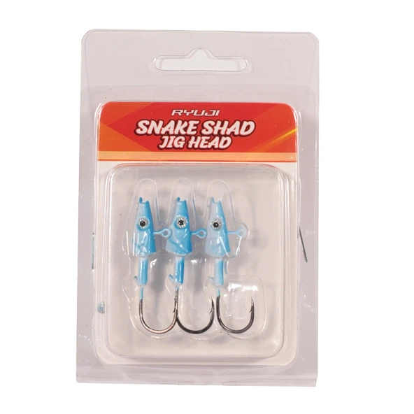 Ryuji Snake Shad #1/0 7gr Jig Head Renk : Blue Silver - Resim 3