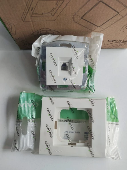 Ovivo Beyaz Numeris Telefon Priz Çerçeveli ürün görseli 1