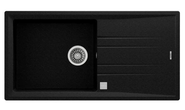 TEKA Stone 60 L-TG TEK GÖZLÜ TEZGAHÜSTÜ METALİK SİYAH GRANİT EVYE ürün görseli 1