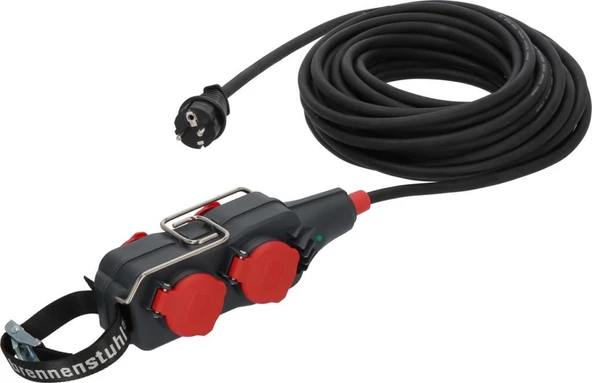 Brennenstuhl Profesyonel Powerblock Serisi IP54 Lisanslı Asma Aparatlı 4 Soketli 15 Metre Kablolu Seyyar Uzatma Priz H07RN-F 3G1.5 ürün görseli 1
