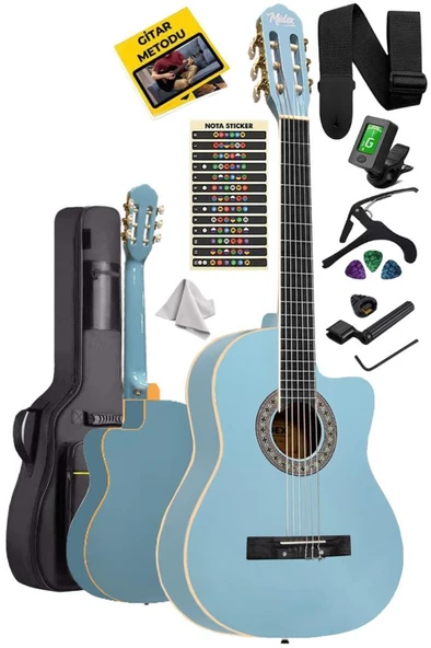 Midex MGX-100LTB-BAG Üst Seviye Klasik Gitar 4/4 Sap Ayarlı (Tuner Çanta Askı Capo Metod Pena) ürün görseli 1