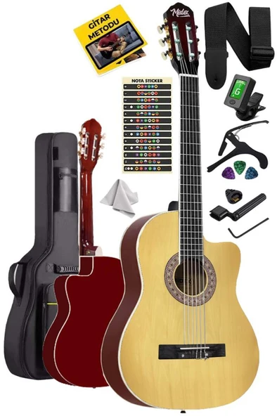 Midex MGX-100NT-BAG Üst Seviye Klasik Gitar 4/4 Sap Ayarlı (Tuner Çanta Askı Capo Metod Pena) ürün görseli 1