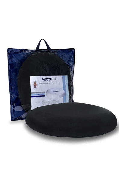 Visco Ortopedik Oturma Simidi 44x42/8 Cm, Siyah ürün görseli 1