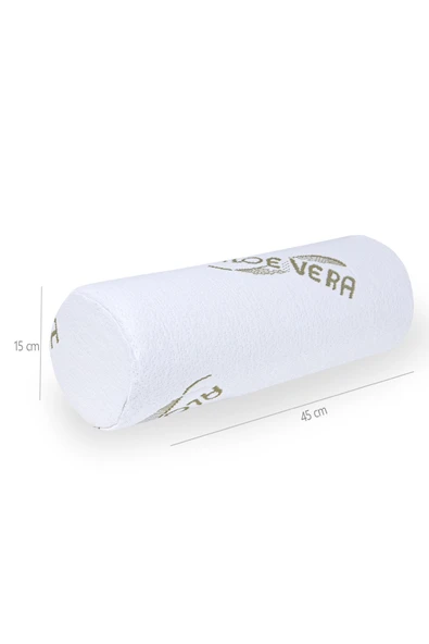 Visco Ortopedik Rulo Yastık 45x15cm, Beyaz - Resim 3