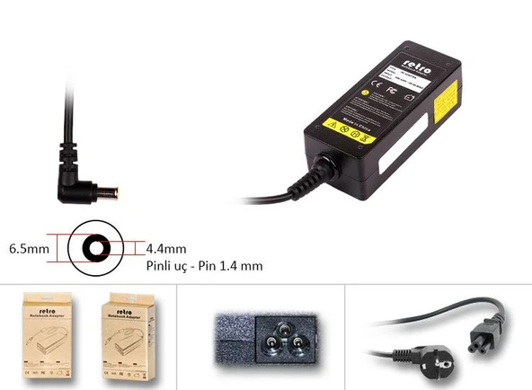 LG 25UM58-P, 25UM64 , 25UM65; 27EA31V, 32LH570B Uyumlu Monitor Adaptörü 19V 2.1A ürün görseli 1