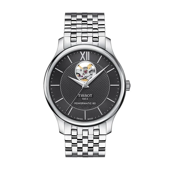 Tissot Tradition Powermatic 80 Open Heart T0639071105800 Erkek Kol Saati T063.907.11.058.00 ürün görseli 1