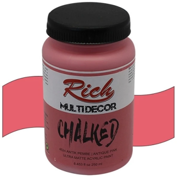 Rich Multi Decor Chalked Boya 250 Ml Antik Pembe 4524 ürün görseli 1