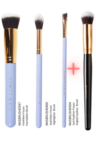 3' Lü Günlük Makyaj Fırça Seti NASBRUSHSET91R + Oval Yapılı Kapatıcı Fırçası NASBRUSH 136 ürün görseli 1