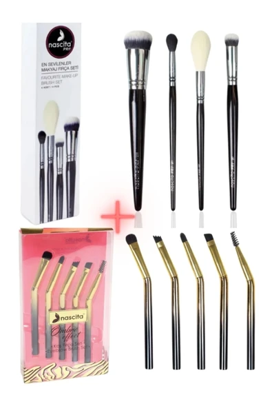 4 Lü En Sevilenler Makyaj Fırça Seti NASBRUSHSET54 + Ombre Serisi 5 Lı Kaş Fırça Seti NASBRUSHSET24 ürün görseli 1