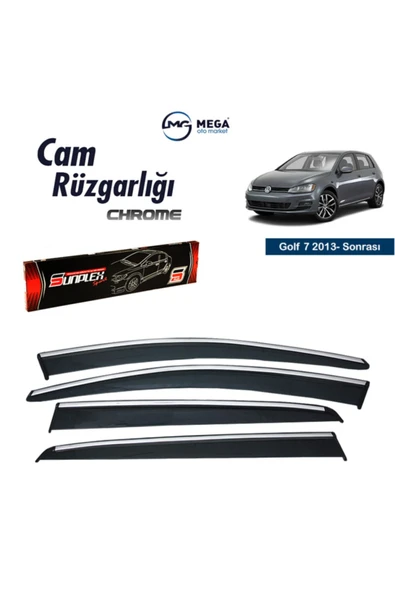 Mega Oto Market Sunpleks Krom Cam Rüzgarlığı Volkswagen Golf 7 2013- Sonrası ile uyumlu ürün görseli 1