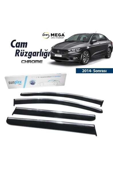 Mega Oto Market Sunpleks Krom Cam Rüzgarlığı Fiat Egea - Fiat Tipo 2015- Sonrası ile uyumlu ürün görseli 1
