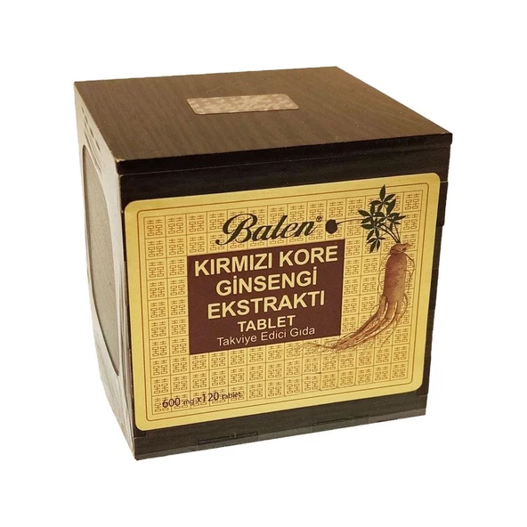 Balen Kırmızı Kore Ginsengi Ekstraktı Tahta Kutulu 600mg X 120 Tablet ürün görseli 1