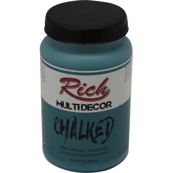 Rich Multi Decor Chalked Boya 250 Ml Turkuaz ürün görseli 1