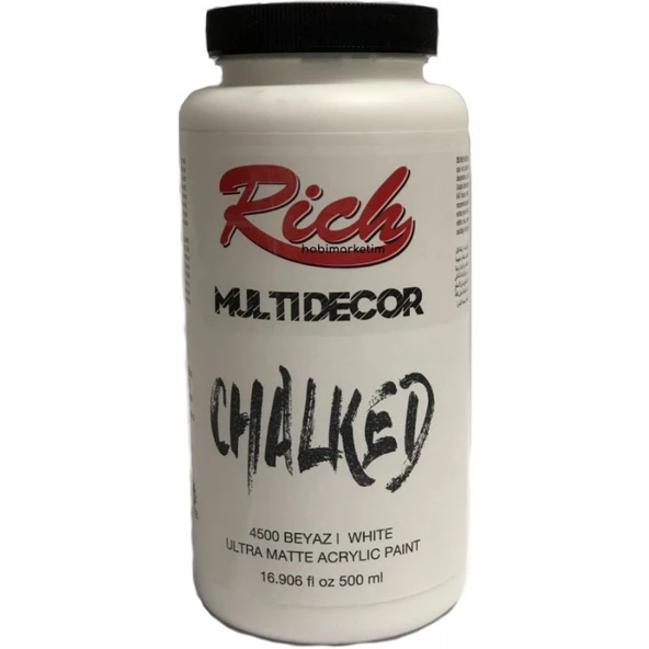 Rich Multi Decor Chalked Boya  500 ml Beyaz 4500 - Resim 2