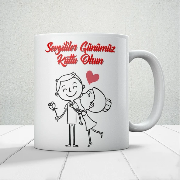 Sevgililer Günümüz Kutlu Olsun Baskılı Kupa Bardak Mod17 ürün görseli 1