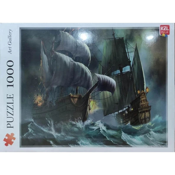 AKILLIELMA-KZL PUZZLE SAVAŞAN IKİ GEMİ 1000 PARÇA PUZZLE PAZIL 68X48 CM ürün görseli 1