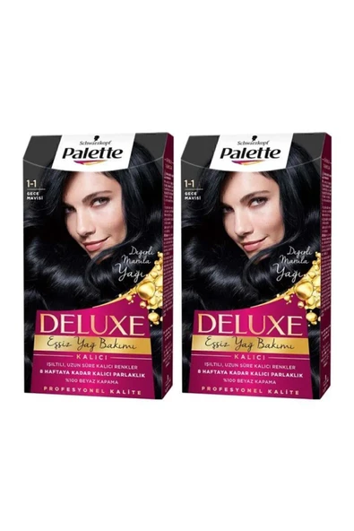 Palette Deluxe 1-1 Gece Mavisi X 2 Adet Saç Boyası ürün görseli 1