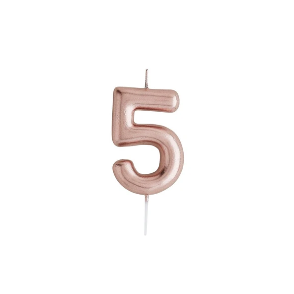 5 Yaş Rose Gold Rakam Mum ürün görseli 1